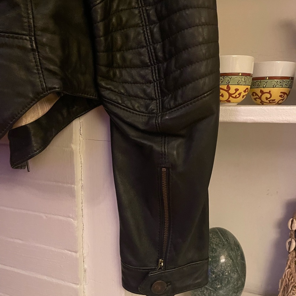 Peruvian collection leather jacket black size 6 - Picture 4 of 9